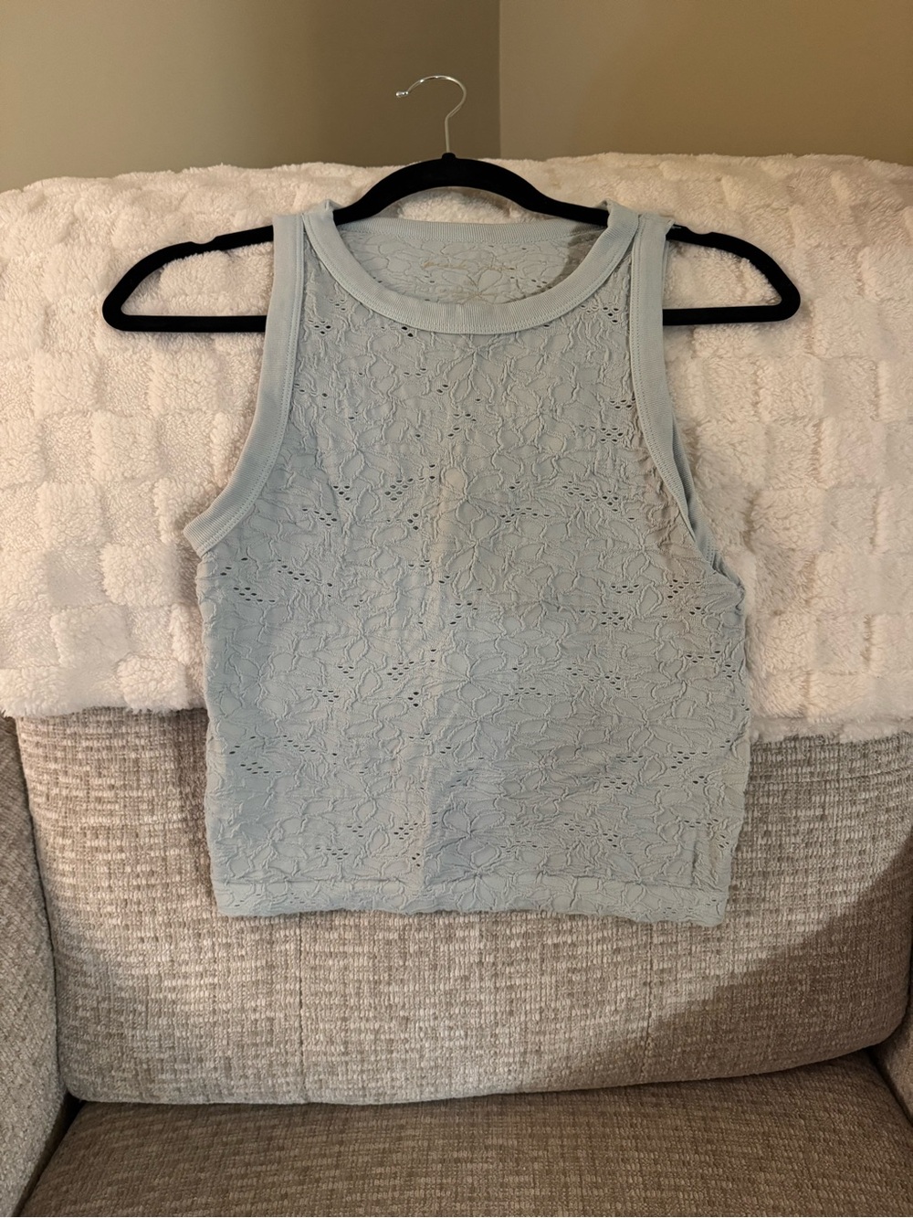 Women's Light Blue Lace Tank Top